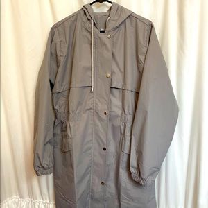 Gray boutique rain jacket